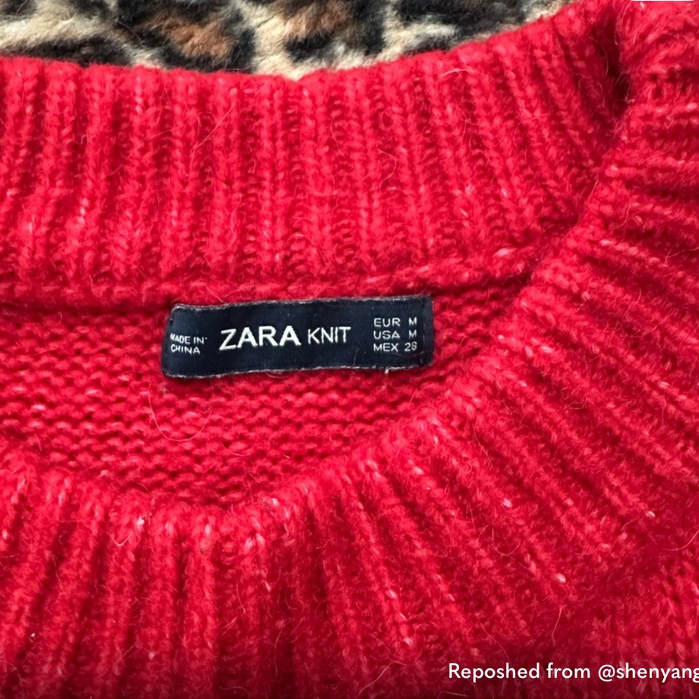 Zara Vibrant Red Knit Sweater